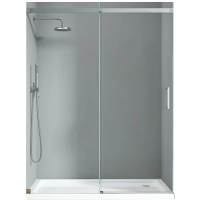 Дверь в нишу Koer SR SD02-120x200-TR-01 прозрачное стекло Easy Clean 8мм, CHROME (KR5384)